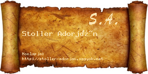 Stoller Adorján névjegykártya